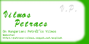 vilmos petracs business card